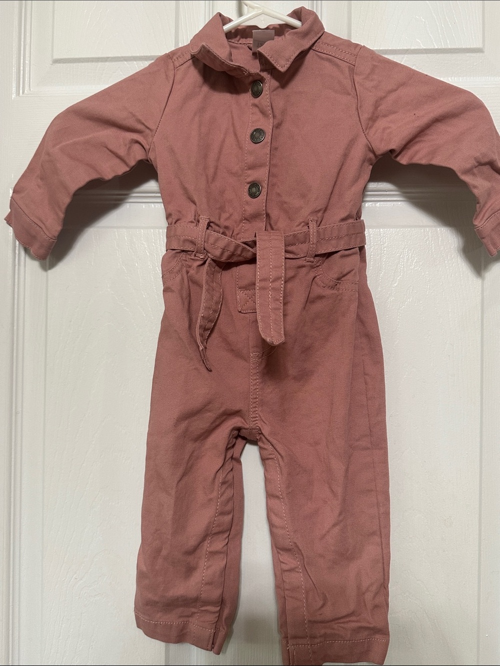 Carter's Dusty Rose Jumpsuit Romper with Belt
